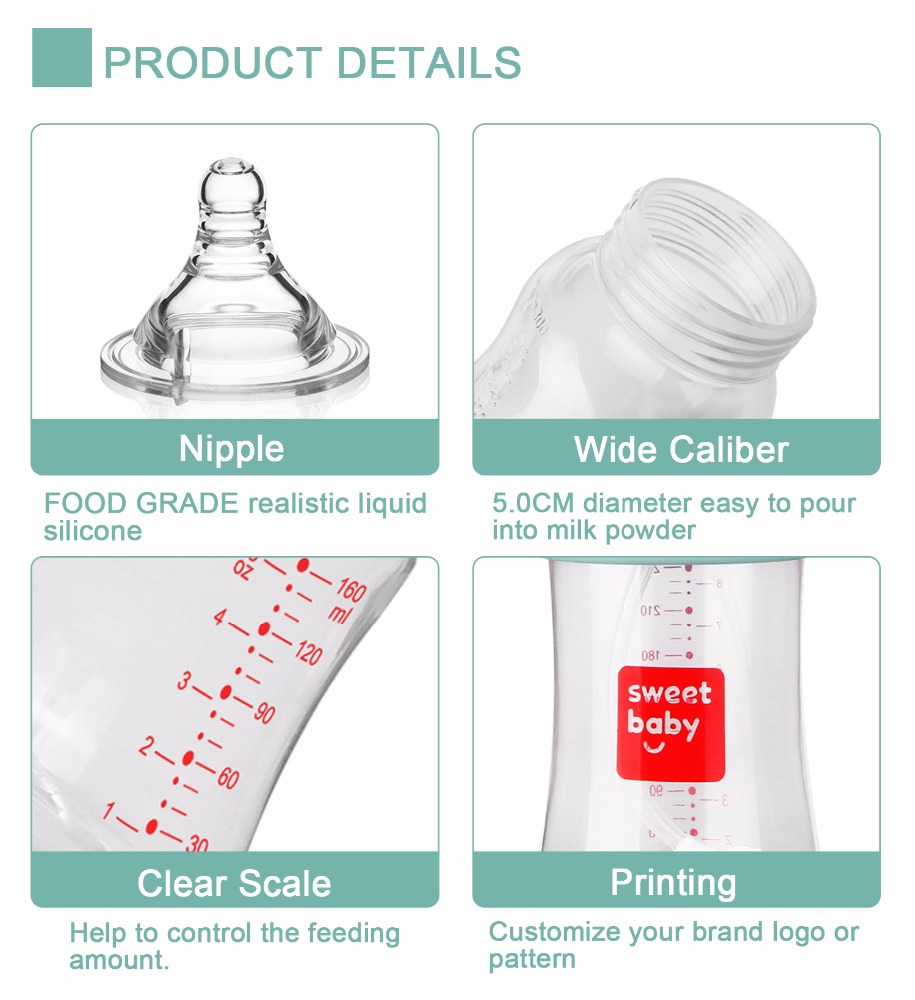 Manufacturer Unique PP 12oz Feeding Babies Feeder Nursing Anti Colic Wholesale Bpa Free Adult Biberon Bebe Milk Baby Bottle