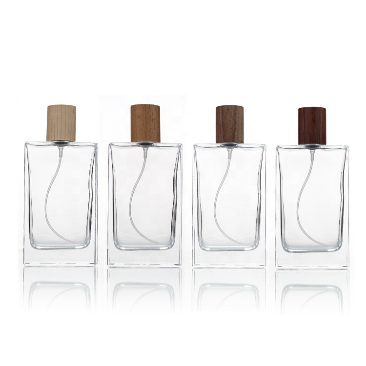 Manufacturer Wholesale Custom Logo Square Rectangle Perfume Spray Glass Bottles 100 ml