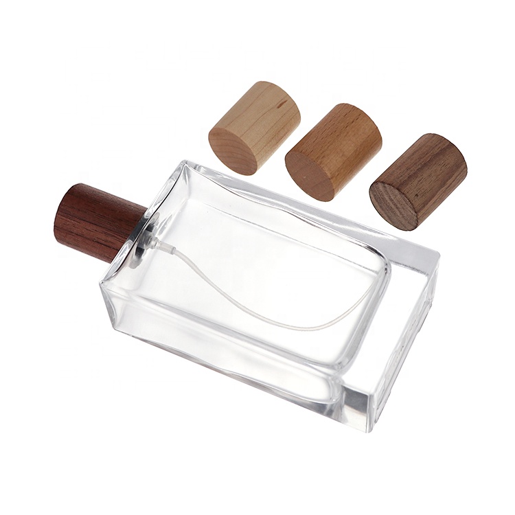 Manufacturer Wholesale Custom Logo Square Rectangle Perfume Spray Glass Bottles 100 ml