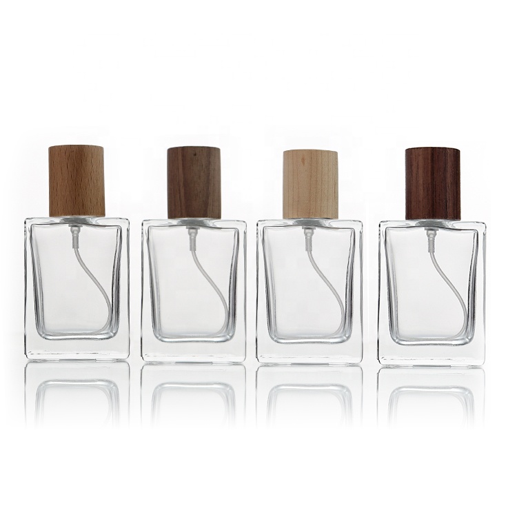 Manufacturer Wholesale Custom Logo Square Rectangle Perfume Spray Glass Bottles 100 ml