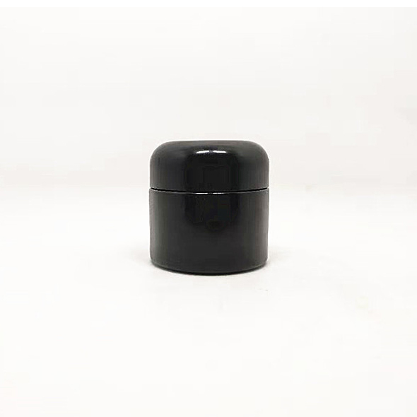 Manufacturer cosmetic packaging 2 oz 4 oz black uv glass jar for cream