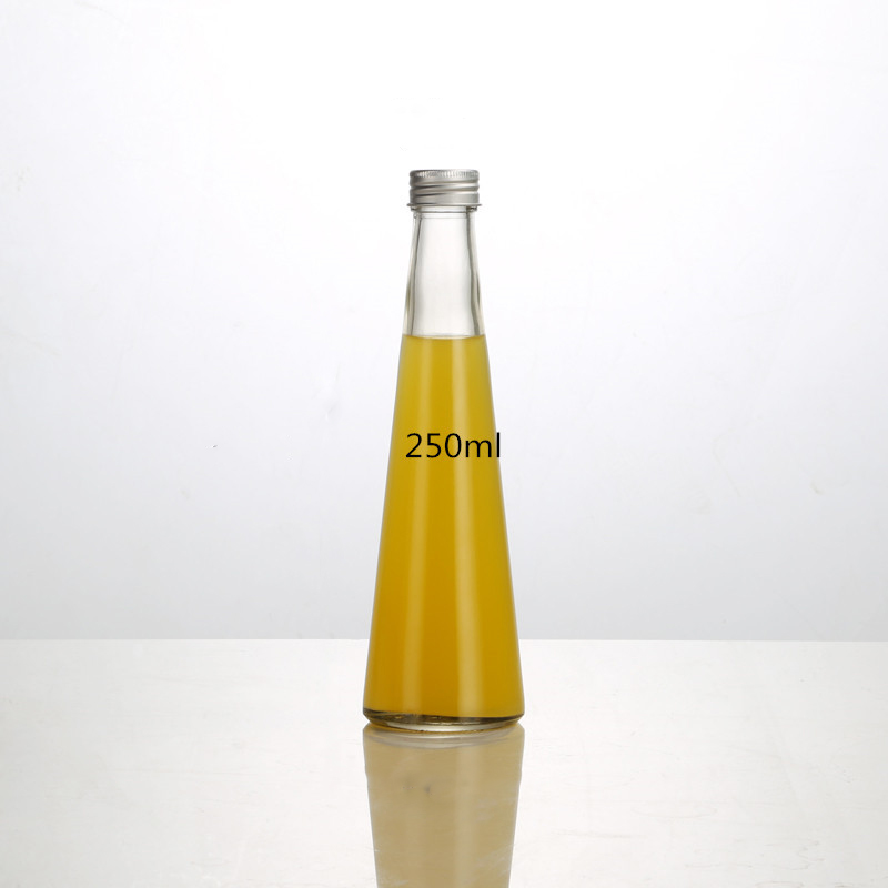 Manufacturer custom 250ml coffee lemon glass beverage bottle transparent glass white wine red wine bottle