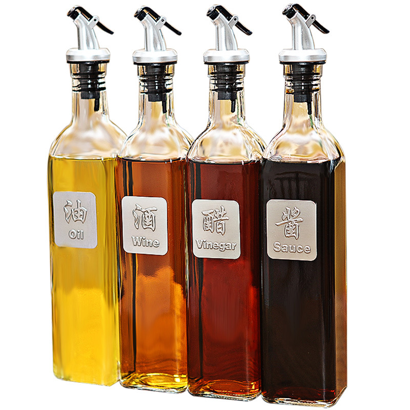 Manufacturer customized 250ml 500ml 750ml Round Square Dark Green Olive oil Glass Bottle kitchen glass cooking olive oil bottle