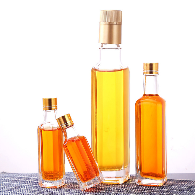 Manufacturer customized 250ml 500ml 750ml Round Square Dark Green Olive oil Glass Bottle kitchen glass cooking olive oil bottle