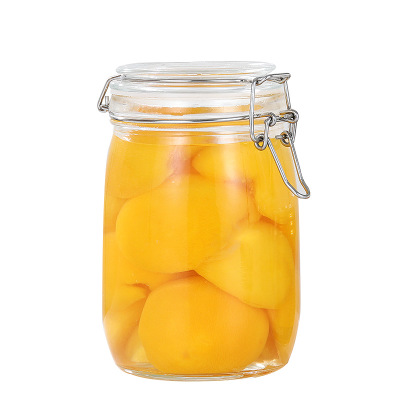 Manufacturer customized clasp lid air tight sealed honey food glass jar