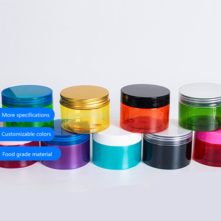 Manufacturer cutom plastic cosmetic cream jars containers face cream jar with screw cap can be customized color