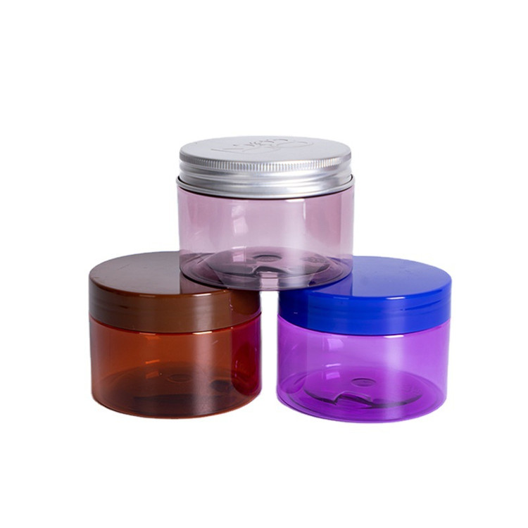 Manufacturer cutom plastic cosmetic cream jars containers face cream jar with screw cap can be customized color