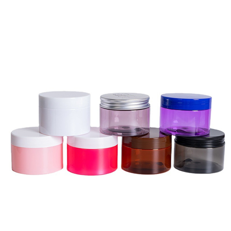 Manufacturer cutom plastic cosmetic cream jars containers face cream jar with screw cap can be customized color