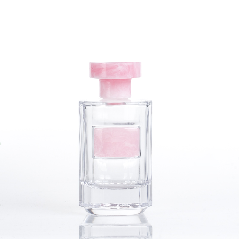 Manufacturer high quality glass bottle for perfume with marbled resin cap