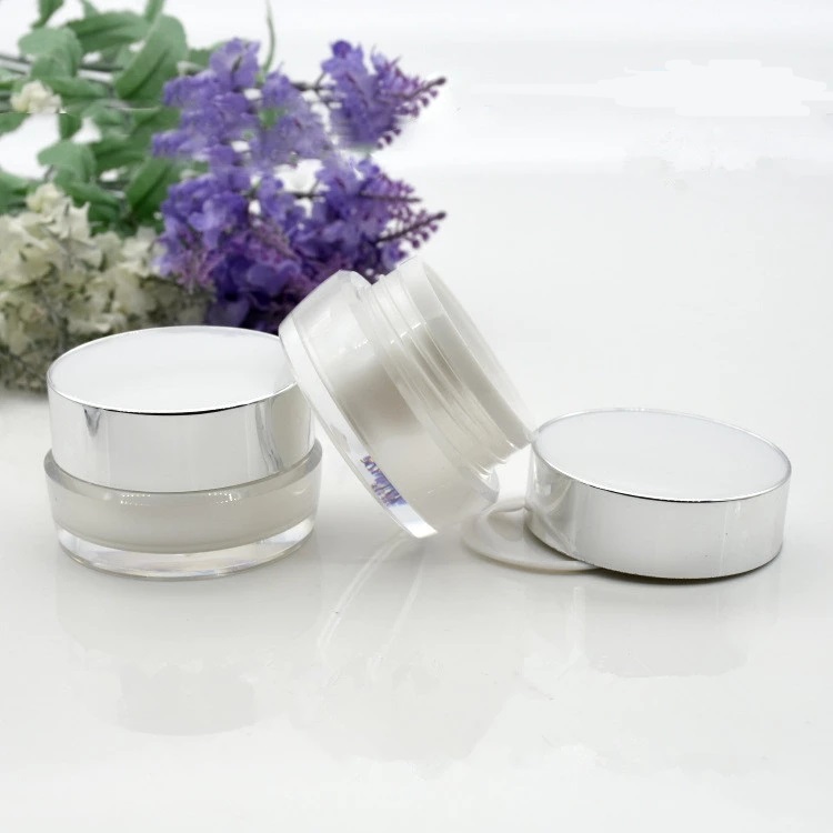 Manufacturer luxury cosmetic packaging purple white plastic jar body cream containers