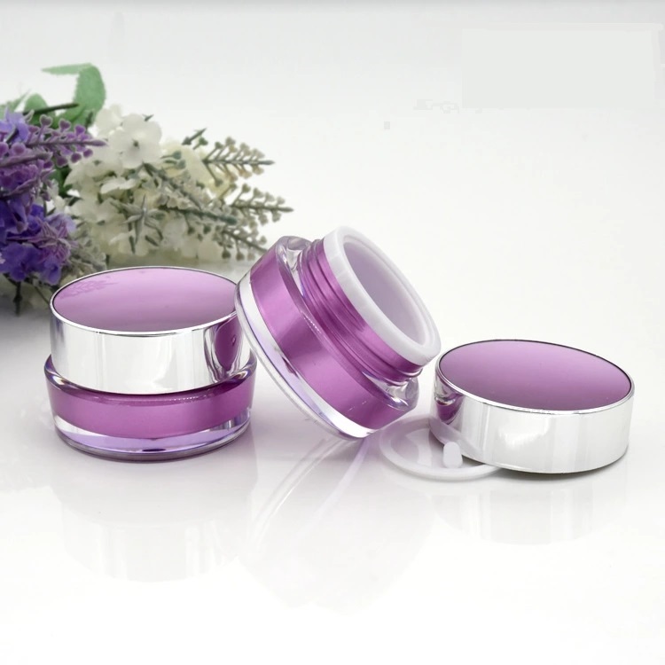 Manufacturer luxury cosmetic packaging purple white plastic jar body cream containers