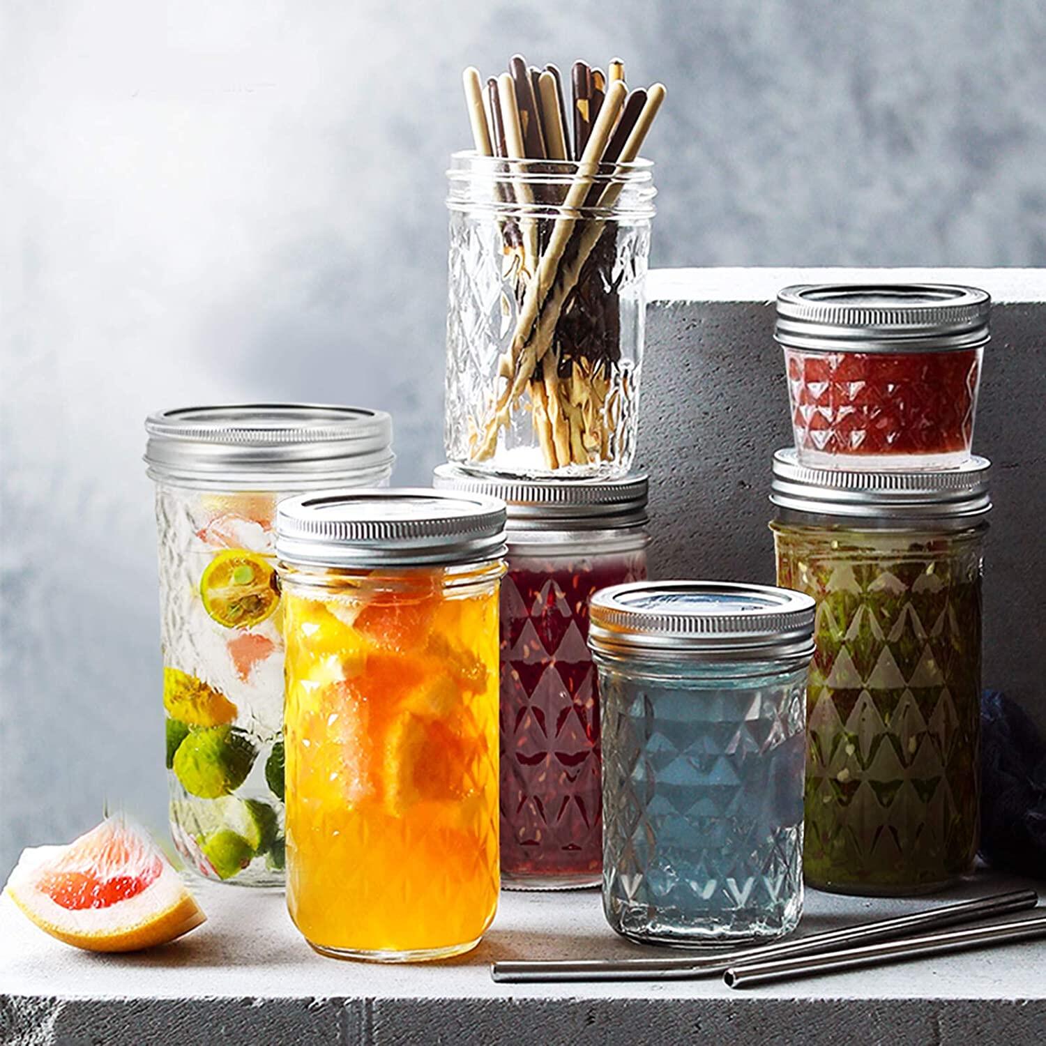 Manufacturer mason jar 8oz with lid in bulk kitchen storage honey jam jar glass