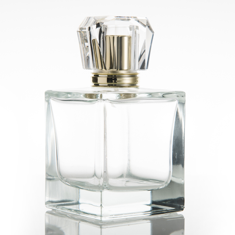 Manufacturer transparent flat rectangular 30ml empty glass perfume bottle