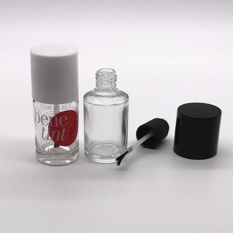 Manufacturer wholesale 5ml10ml15ml transparent cylindrical nail polish glass bottle