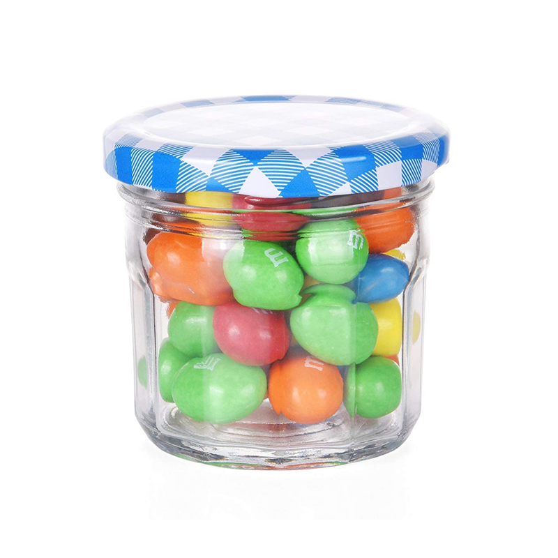 Manufacturer wide mouth round 30ml 100ml glass jar for food with metal lid