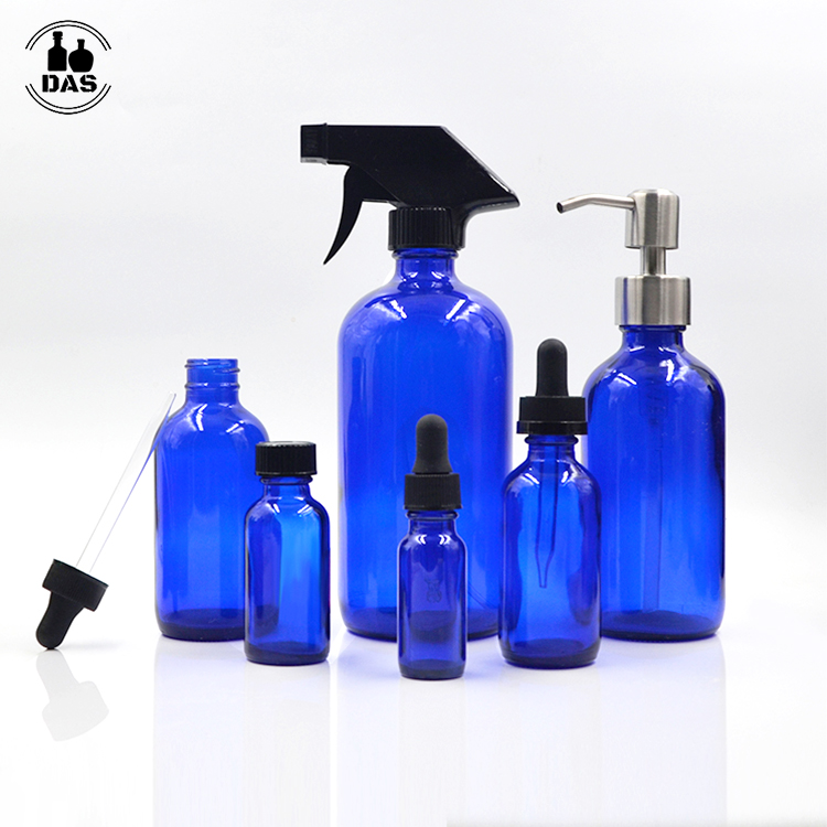Manufacturers 15ml 30ml 60ml 120ml 250ml 500ml Clear Blue Amber Medicine Lotion Beverage Spray Boston Round Glass Bottle