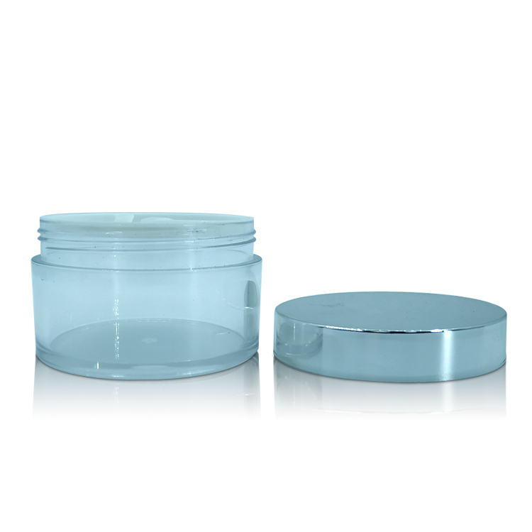 Manufacturers 200g PET Material Cosmetic Jar Clear PET Plastic Cream Jar with Silver Lid