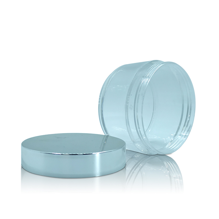 Manufacturers 200g PET Material Cosmetic Jar Clear PET Plastic Cream Jar with Silver Lid