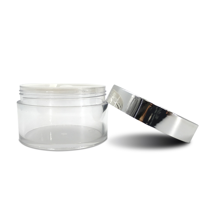 Manufacturers 200g PET Material Cosmetic Jar Clear PET Plastic Cream Jar with Silver Lid