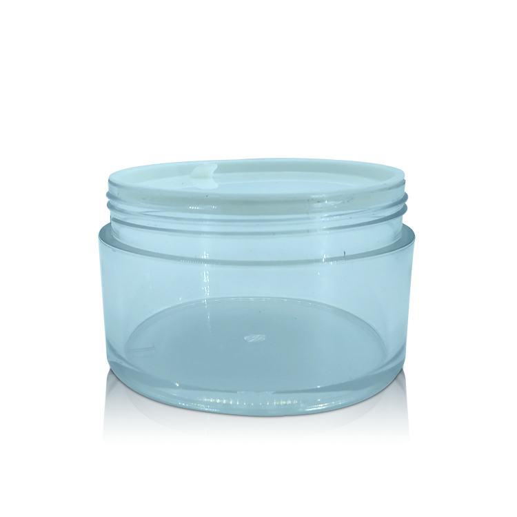 Manufacturers 200g PET Material Cosmetic Jar Clear PET Plastic Cream Jar with Silver Lid