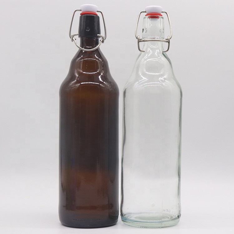 Manufacturers 330ml 500ml brown snap cap glass bottle sealed jar swing beer bottle enzyme buckle bottle
