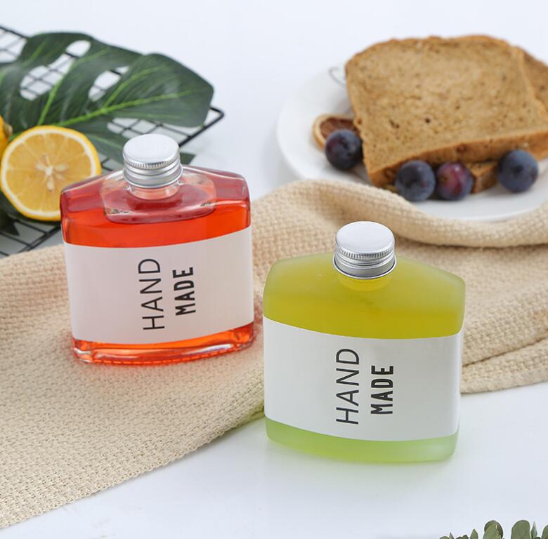 Manufacturers Can Customize Transparent Juice Beverage Bottle Glass Bottle Coffee Cold Drink Milk Tea Bottle Creative Small Bott