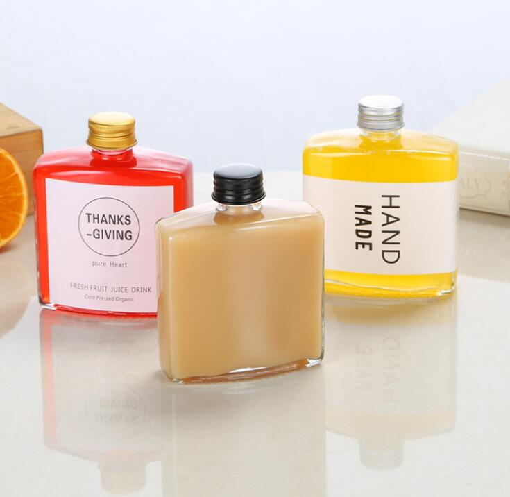 Manufacturers Can Customize Transparent Juice Beverage Bottle Glass Bottle Coffee Cold Drink Milk Tea Bottle Creative Small Bott