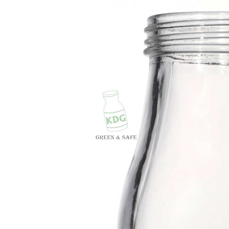 Manufacturers High Quality Beverage Customize 300ml Empty Clear Round Milk Glass Bottle