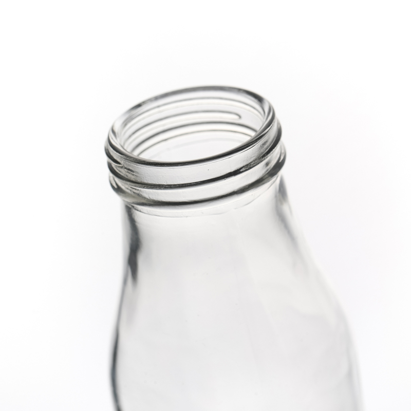 Manufacturers High Quality Beverage Customize 300ml Empty Clear Round Milk Glass Bottle