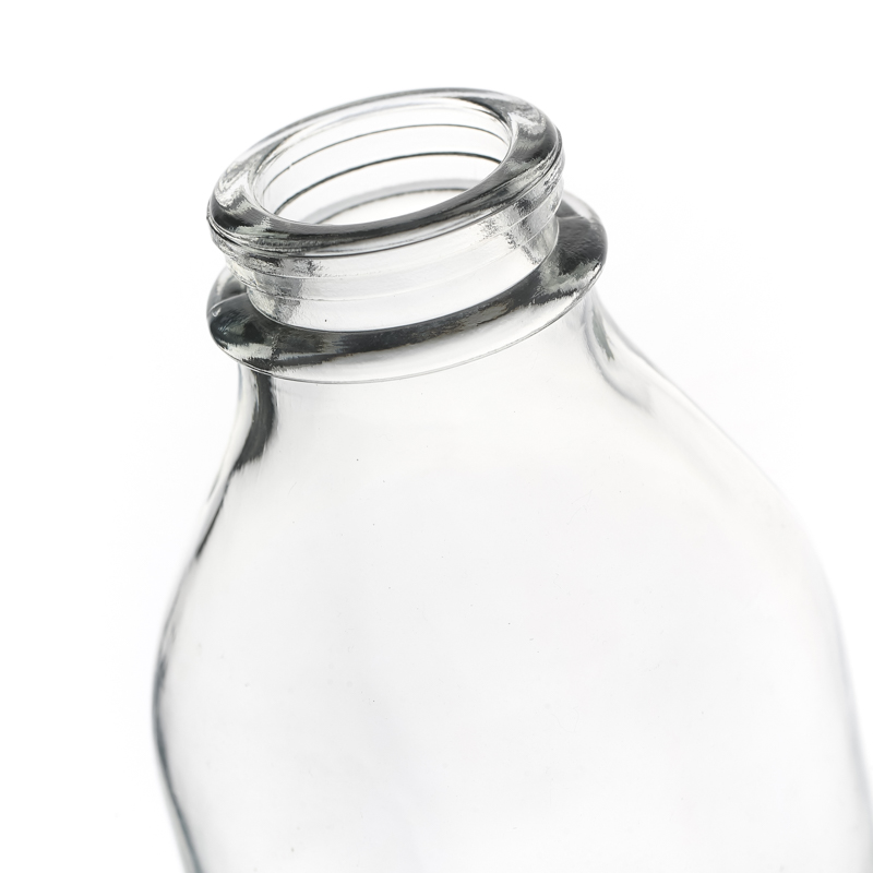 Manufacturers High Quality Customize Empty Clear Round Beverage Milk Glass Bottle 500ml 1000ml