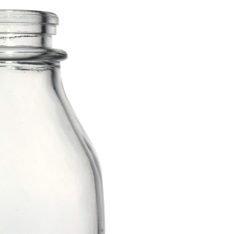 Manufacturers High Quality Customize Empty Clear Round Beverage Milk Glass Bottle 500ml 1000ml