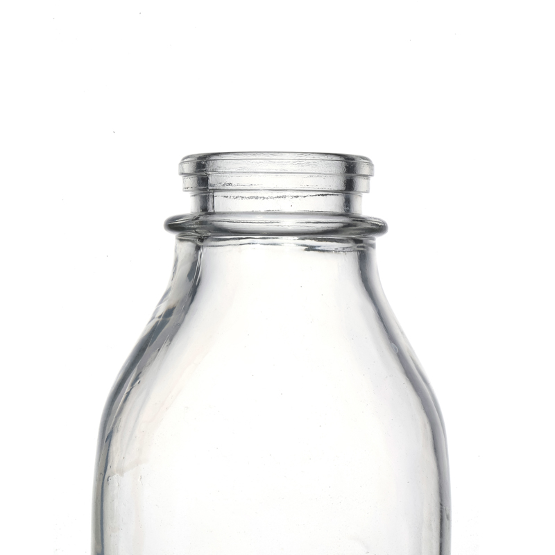 Manufacturers High Quality Customize Empty Clear Round Beverage Milk Glass Bottle 500ml 1000ml