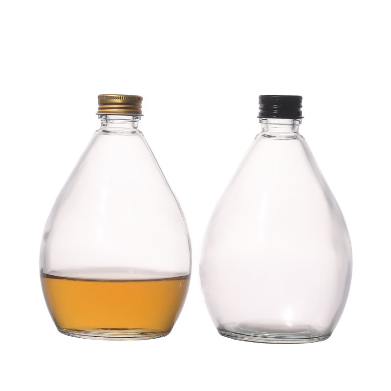 Manufacturers Hot Sale Customize Metal Lids Empty Clear Beverage Glass Bottle 280ml 500ml