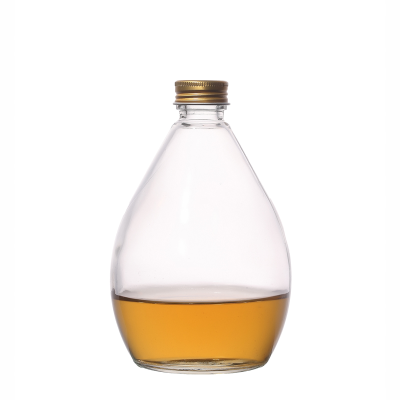 Manufacturers Hot Sale Customize Metal Lids Empty Clear Beverage Glass Bottle 280ml 500ml