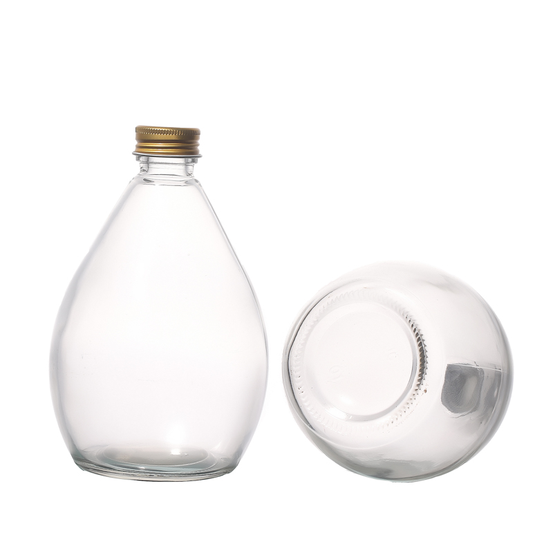 Manufacturers Hot Sale Customize Metal Lids Empty Clear Beverage Glass Bottle 280ml 500ml