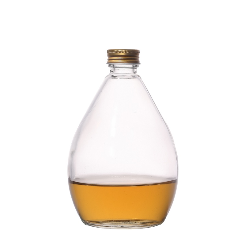 Manufacturers Hot Sale Customize Metal Lids Empty Clear Beverage Glass Bottle 280ml 500ml