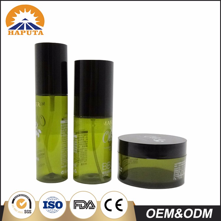 Manufacturers Hot Selling Empty Sized PET Plastic Jar Face Eye Cream Jar Green 80ml 120ml 200ml Facial Care Jar