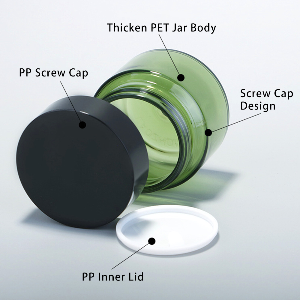 Manufacturers Hot Selling Empty Sized PET Plastic Jar Face Eye Cream Jar Plastic 50ml Facial Care Jar