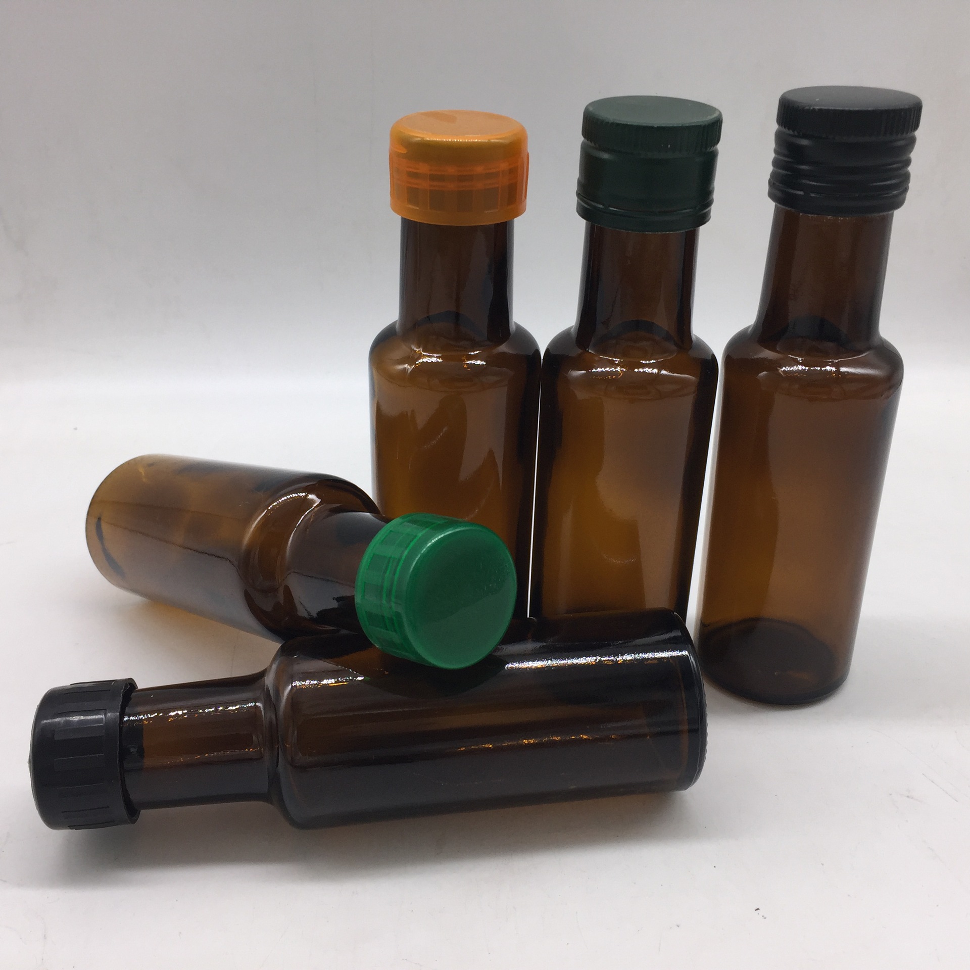 Manufacturers Promotion Round 100Ml Brown Dark Glass Oil Bottle Empty Olive Oil Bottle
