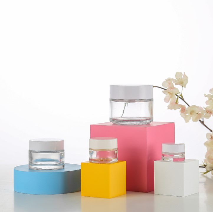 Manufacturers Selling 10g 15g 20g 25g 30g 50g 60g 100g Cream Transparent Glass Bottle Glass Cosmetic Jar