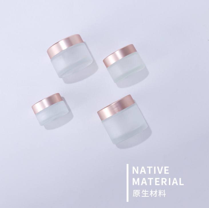 Manufacturers Stock 15g Glass Cosmetic Jar 30g Face Cream Cans 15g Frosted Rose Gold Cream Bottles