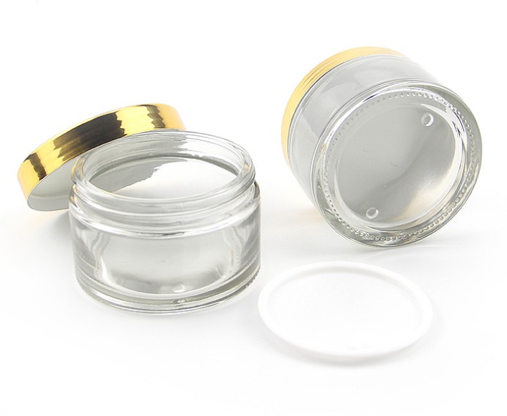 Manufacturers Stock 15g Glass Cosmetic Jar 30g Face Cream Cans 15g Frosted Rose Gold Cream Bottles