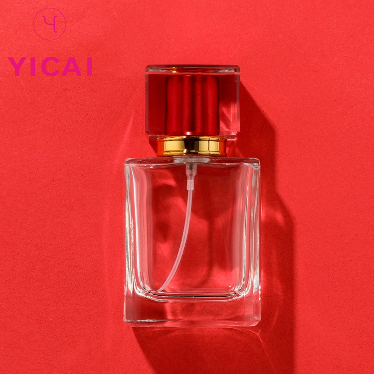 Manufacturers Supply 30ml Square Transparent Spray Glass Perfume Bottle