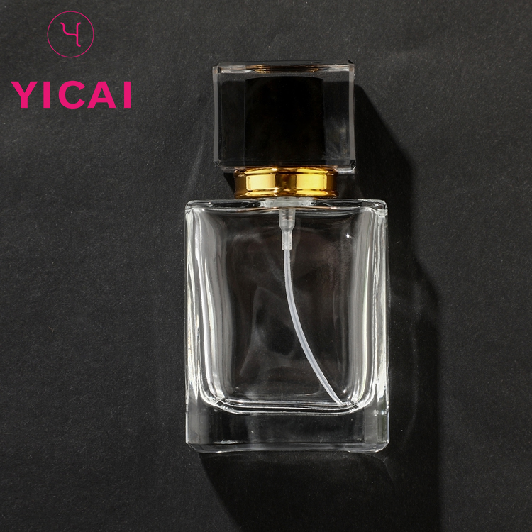 Manufacturers Supply 30ml Square Transparent Spray Glass Perfume Bottle
