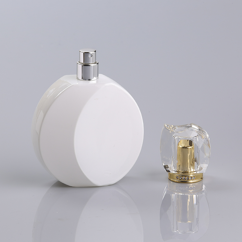 Manufacturers Whole Coating White 100ml Round Shape Empty Luxury Perfume Glass Bottle