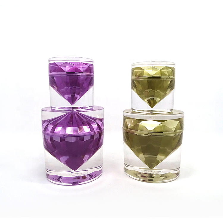 Manufacturers custom-made diamond-shaped color non-toxic acrylic makeup jar for storing eye cream foundation