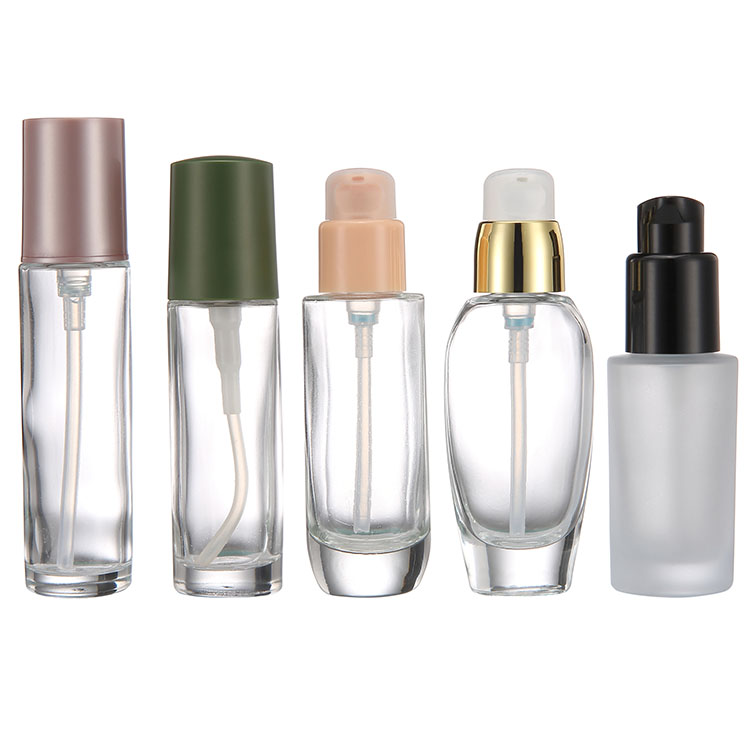 Manufacturers eco friendly matte makeup foundation serum pump bottles empty glass cosmetic bottle packaging