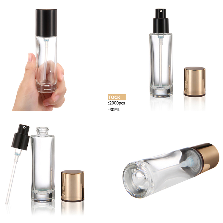 Manufacturers eco friendly matte makeup foundation serum pump bottles empty glass cosmetic bottle packaging