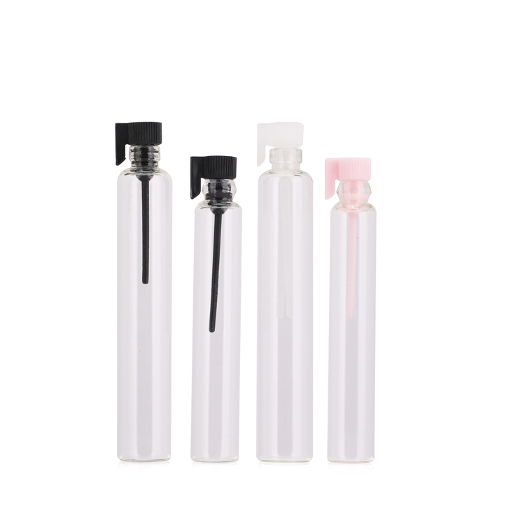 Manufacturers empty 1ml 2ml 3ml glass perfume tester sample vial bottle for cosmetic packaging with stopper