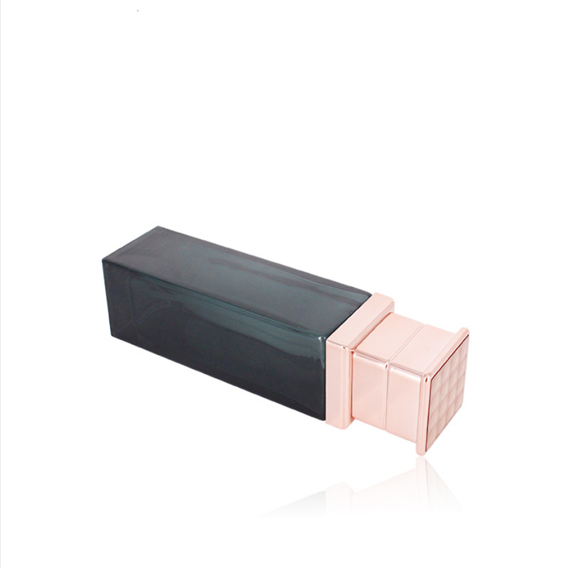 Manufacturers selling black transparent glass bottle rose gold electroplated aluminum bottle cap vacuum emulsion bottle